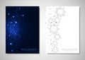 Brochure template or cover design. Digital technology with plexus background and space for your text. Geometric abstract Royalty Free Stock Photo