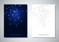 Brochure template or cover design. Digital technology with plexus background and space for your text. Geometric abstract Royalty Free Stock Photo