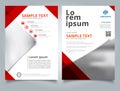 Brochure Template geometric triangle red color with image background and simple text. Business book cover design. Royalty Free Stock Photo