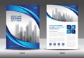 Brochure template layout, Blue cover design, annual report