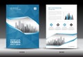 Brochure template layout, Blue cover design annual report Royalty Free Stock Photo