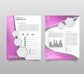 Brochure template layout, cover design annual report, magazine, flyer in A4 with blue polygonal triangles, 3d mesh polygons, round Royalty Free Stock Photo