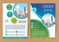 Brochure template layout, cover design annual report, magazine, flyer or booklet in A4 with blue geometric shapes on polygonal bac