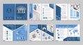 Brochure template layout design. Cover, back and inner page for company profie, annual report, flyers, presentations. Royalty Free Stock Photo
