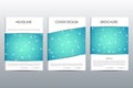 Brochure template layout, flyer, cover, annual report, magazine in A4 size. Structure of molecular particles and atom Royalty Free Stock Photo