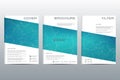 Brochure template layout, flyer, cover, annual report, magazine in A4 size. Structure of molecular particles and atom. Polygonal a Royalty Free Stock Photo