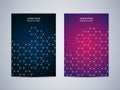 Brochure template layout, flyer, cover, annual report, magazine in A4 size. Structure of molecular particles and atom Royalty Free Stock Photo