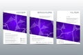 Brochure template layout, flyer, cover, annual report, magazine in A4 size. Structure of molecular particles and atom Royalty Free Stock Photo