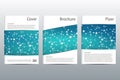 Brochure template layout, flyer, cover, annual report, magazine in A4 size. Structure of molecular particles and atom Royalty Free Stock Photo