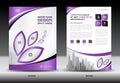 Brochure template layout, Purple cover design, annual report