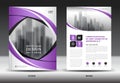 Brochure template layout, Purple cover design, annual report