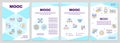 Brochure template with MOOC thin line icons Royalty Free Stock Photo
