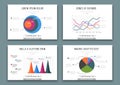 Brochure templates with infographics design elements. Vector set of charts, graphs, circle charts and diagrams. Royalty Free Stock Photo