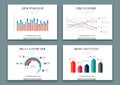 Brochure templates with infographics design elements. Vector set of charts, graphs, circle charts and diagrams. Royalty Free Stock Photo