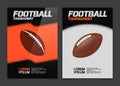 Brochure or web banner design with American Football ball icon Royalty Free Stock Photo