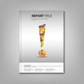 Brochures book with colored exclamation template