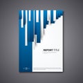 Brochures book or flyer with abstract blue white stripes template