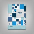 Brochures book or flyer with blue abstract squares template