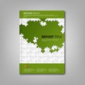 Brochures book or flyer with white puzzle green template