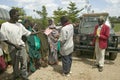 Brochures about HIV/AIDS are handed out at Pepo La Tumaini Jangwani, HIV/AIDS Community Rehabilitation Program, Orphanage & Clinic