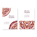Brochures with round ornament mandala Royalty Free Stock Photo