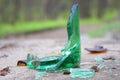 Brocken bottle on the ground Royalty Free Stock Photo