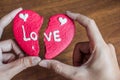 Brocken heart cookie Royalty Free Stock Photo