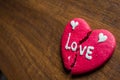 Brocken heart cookie Royalty Free Stock Photo