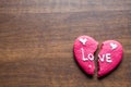 Brocken heart cookie Royalty Free Stock Photo