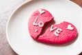 Brocken heart cookie Royalty Free Stock Photo
