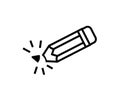 Brocken pen tip line icon. Clipart image