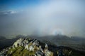 Brocken spectra in the mountains Royalty Free Stock Photo