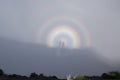 Brocken spectre also called brocken bow or mountain spectre appeared on Pico do Arieiro, Madeira, Portugal