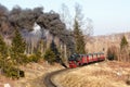 Brockenbahn steam train locomotive railway departing Drei Annen Hohne in Germany