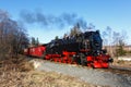 Brockenbahn steam train locomotive railway departing Drei Annen Hohne in Germany Royalty Free Stock Photo