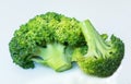 Brocoli cabbage on a white background. Close-up.