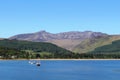 Brodick Bay and mountains on Isle of Arran Scotand Royalty Free Stock Photo