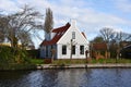 Broek in Waterland, Netherlands. February 2023. The canals and antique wooden houses in Broek in Waterland. Royalty Free Stock Photo