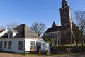 Broek in Waterland, Netherlands. February 2023. The wooden facades and old houses in Broek in Waterland, Holland.