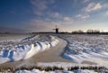 The Broekmolen in a winter landscape Royalty Free Stock Photo