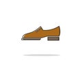 Brogue shoes color thin line icon.Vector illustration