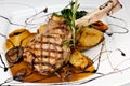 Broiled center cut veal chop