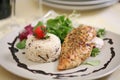 Broiled chicken breast with wild rice Royalty Free Stock Photo