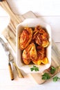 Broiled chicken with orange, ginger and orange juice Royalty Free Stock Photo