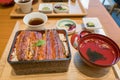 Broiled eel on rice,unaju, japanese unagi cuisine Royalty Free Stock Photo