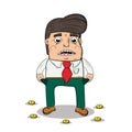 Broke businessman showing empty pockets Royalty Free Stock Photo