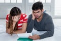 Broke caucasian couple with financial problems Royalty Free Stock Photo