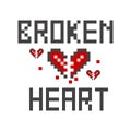 Illustration of a broken heart pixel