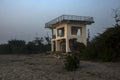 A broken and abandoned building on a sea shore due to storm at Henry Island Beach, West Bengal, India