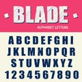 Broken Alphabet, Glitch Modern Letters and numbers stylized font. Vector